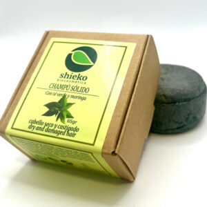 Cabellos secos y castigados – Champú Sólido Con té verde y moringa